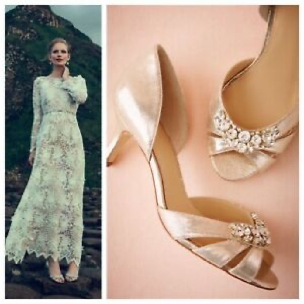 New, never worn BHLDN Kitten Heels